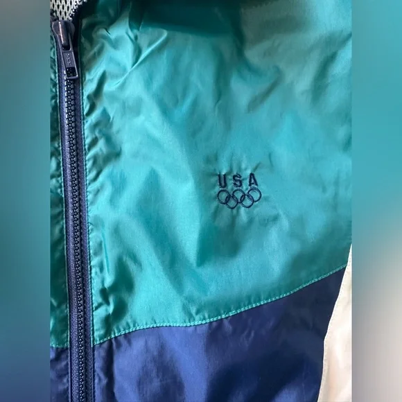 Vintage JC Penny 90s USA Olympic Color block Windbreaker Jacket. Men’s medium. - Picture 2 of 12